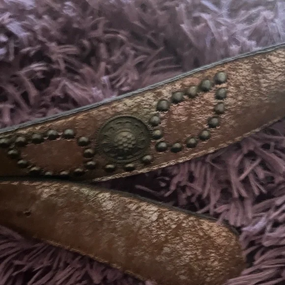 🚨 🥷 Burnished bronze look Belt with metallic look Buckle - Picture 5 of 6